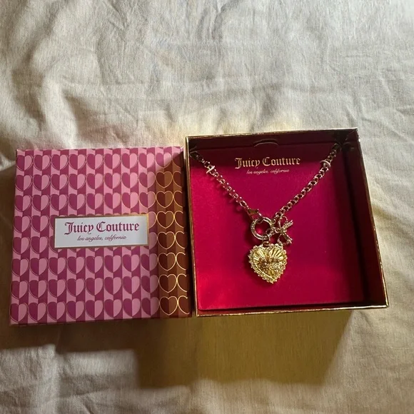 Juicy Couture Gold and Silver Heart Charm Necklace - Picture 3 of 3